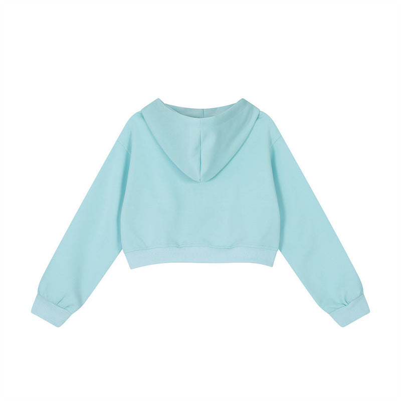 Women Hoodie Cropped Hoodie Casual Women Autumn Long Sleeve Hood Coat