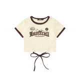 Women T-shirt Letters Embroidered Short-Sleeved T-shirt Girls Summer Casual round Neck