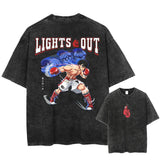 Hip Hop Washed Oversize T Shirt Men Streetwear Japanese