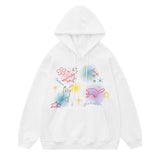 Men Hoodie Graffiti Line Animal Printed Hoodie