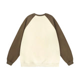 Men Hoodie Printed Crew Neck Sweatshirt Men's Color Matching Long Sleeve Autumn and Winter