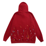 Men Hoodie Hip Hop Paint Splash Cardigan Sweater