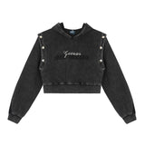 Women Hoodie Cropped Hoodie Girls Spring and Autumn Print Leisure