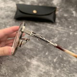CHH Chrome Hearts Glasses Pure Titanium Ultra Light Polygon Vintage Rough Edge Glasses Frames