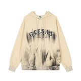 Men Hoodie Paste Cloth Embroidery Letter Inkjet Hooded Sweater