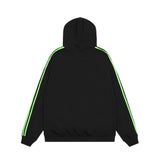 Men Hoodie Embroidered Sports Sweater Men's Autumn and Winter Pullover Sleeves with Stripes Loose Multicolor Hooded