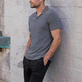 Men's Shirt Polo Shirt Short Sleeve Men's Shirt Striped Loose
