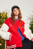 Unisex Jacket Autumn Contrast Color Poker Coat Women's Clothing