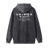 Men Hoodie Printed Washed Distressed Hooded Sweater Men's Hip Hop Loose Pullover
