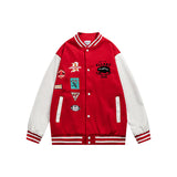 Varsity Jacket Vintage Stand Collar Baggy Coat Men