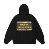 Men Hoodie Autumn and Winter Vibe Creative Heart-Shaped Patch Decoration Letter Printed Hooded Loose Pullover