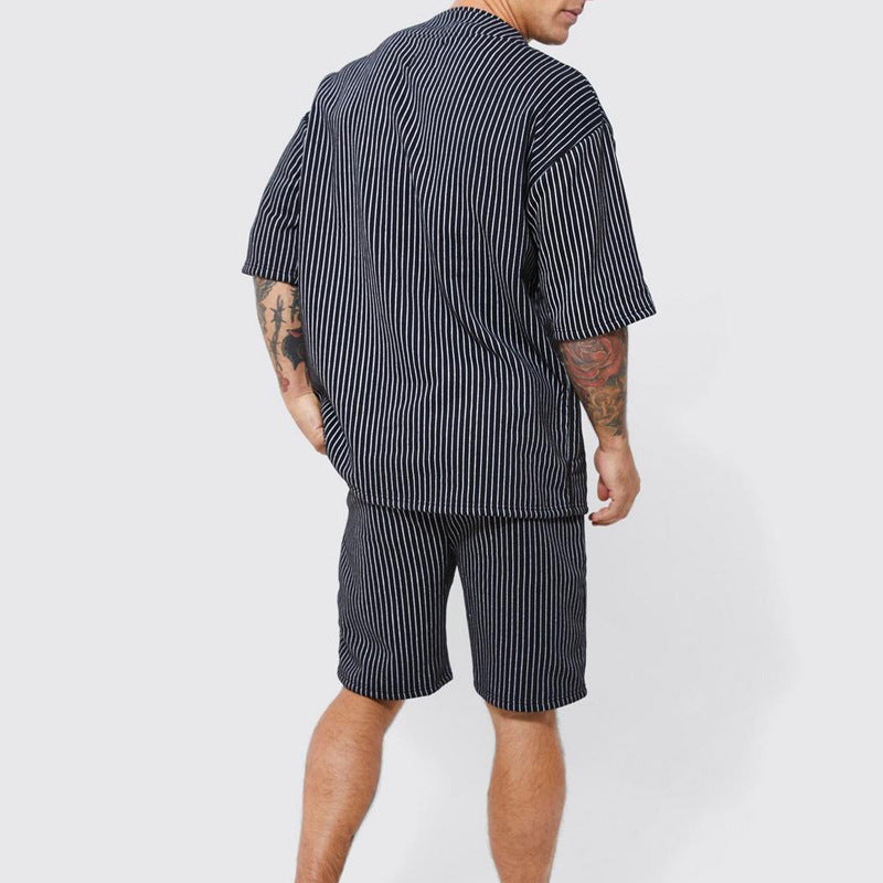 Men Co-Ords Summer Fashion Casual Short Sleeve Shirt Men's Suit