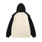 Men Hoodie Color Contrast Patchwork Design Hooded Sweater Men