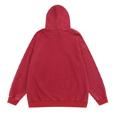 Men Hoodie Letter Hooded Sweater Men's Washed and Worn Long Sleeve Loose Sports