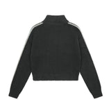 Women Sweater Stand Collar Sweater Women's Short Autumn and Winter Knitwear Coat