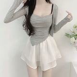 Women Long Sleeve Shirt Camisole Long Sleeve Cardigan Jacket Women