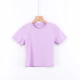 Women T-Shirt Women's T-shirt Summer round Neck Short Sleeves Short Top