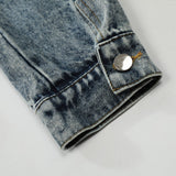 Men Denim Jacket Wash Water Denim Jacket Men's Loose Lapels Zip Jacket