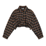 Women Long Sleeve Shirt Plaid Long Sleeve Shirt Design for Women Lapel Short