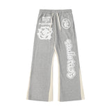 HS Sweatpants Patchwork Retro Puff Print Pure Cotton