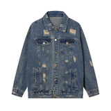 Men Denim Jacket Heart Printing Denim Jacket
