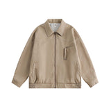 Unisex Jacket Autumn Geometric Split Leather Coat Women's Clothing
