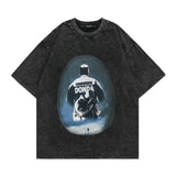 Men's T Shirt round Neck Washed Old Loose Men's and Women's Short Sleeve T-shirt
