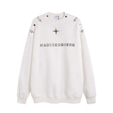 Men Hoodie Men's Spring and Autumn High Street Niche Metal Slit Neckline Long Sleeve