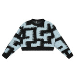 Women Sweater Short Knitwear Crew Neck Casual Girls Autumn