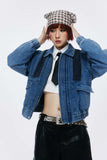 Unisex Jacket Fall Filler Washed Denim Jacket Women's Clothing