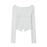 Women Long Sleeve T-Shirt Long Sleeve T-shirt Women's Fall Slim Fit Design Short Top