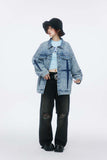 Unisex Jacket Autumn Cross Removable Washable Denim Coat Women's Clothing