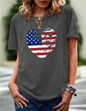 Women's Independence Day T Shirt Pattern Printed Short-Sleeved T-shirt