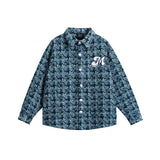 Unisex Jacket Autumn Plaid Letters Embroidered Jacket Women's Clothing