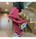 Men Sweatpants Men's Retro Oversize Straight-Leg Pants