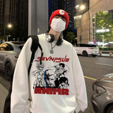 Men Hoodie Vintage Sweater Men's Autumn Hiphop Couple Casual round Neck