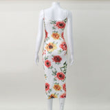 Women Desses Fashionable Printed Suspender Skirt Slim Fit Long Dress Women