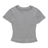 Women T-shirt Short-Sleeved T-shirt Girls' round Neck Summer Casual