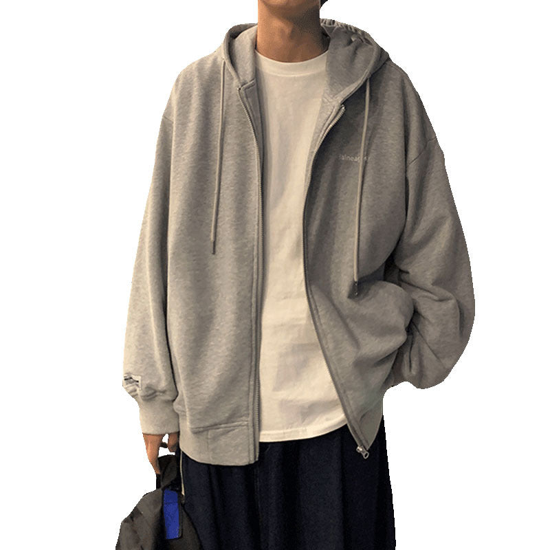 Men Hoodie Sweater Men Hong Kong Style Loose Casual Long Sleeves Cardigan