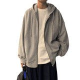 Men Hoodie Sweater Men Hong Kong Style Loose Casual Long Sleeves Cardigan