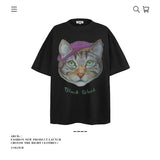 American vintage street T-shirt pure cotton retro men's and women's summer loose