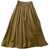 Women Skirt Summer Vintage Artistic Mid-Length Pleated Skirt