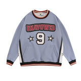 Men Hoodie Sports Style Letter Multicolor Printing round Neck Sweater