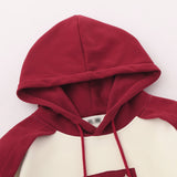 Men Hoodie Color Contrast Patchwork Design Hooded Sweater Men