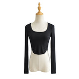 Women T-Shirt T-shirt Long Sleeve Short Top Women's Spring