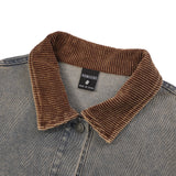 Men Denim Jacket Washed Distressed Denim Clothing Men Vibe Lapel Jacket