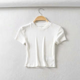Women T-Shirt Spring Slim-Fit Short-Sleeved round Neck T-shirt