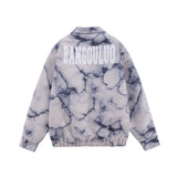Men Cotton Mixed Jacket Coat Thermal Cotton-Padded Clothes Coat Men's Clothing Autumn and Winter Letters Polo Collar Jacket