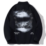 Men Long Sleeved T Shirt Letter Printed Long Sleeve Shirt Men's Spring and Autumn Leisure Loose Outer Shirt