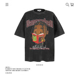 American vintage street T-shirt pure cotton retro men's and women's summer loose